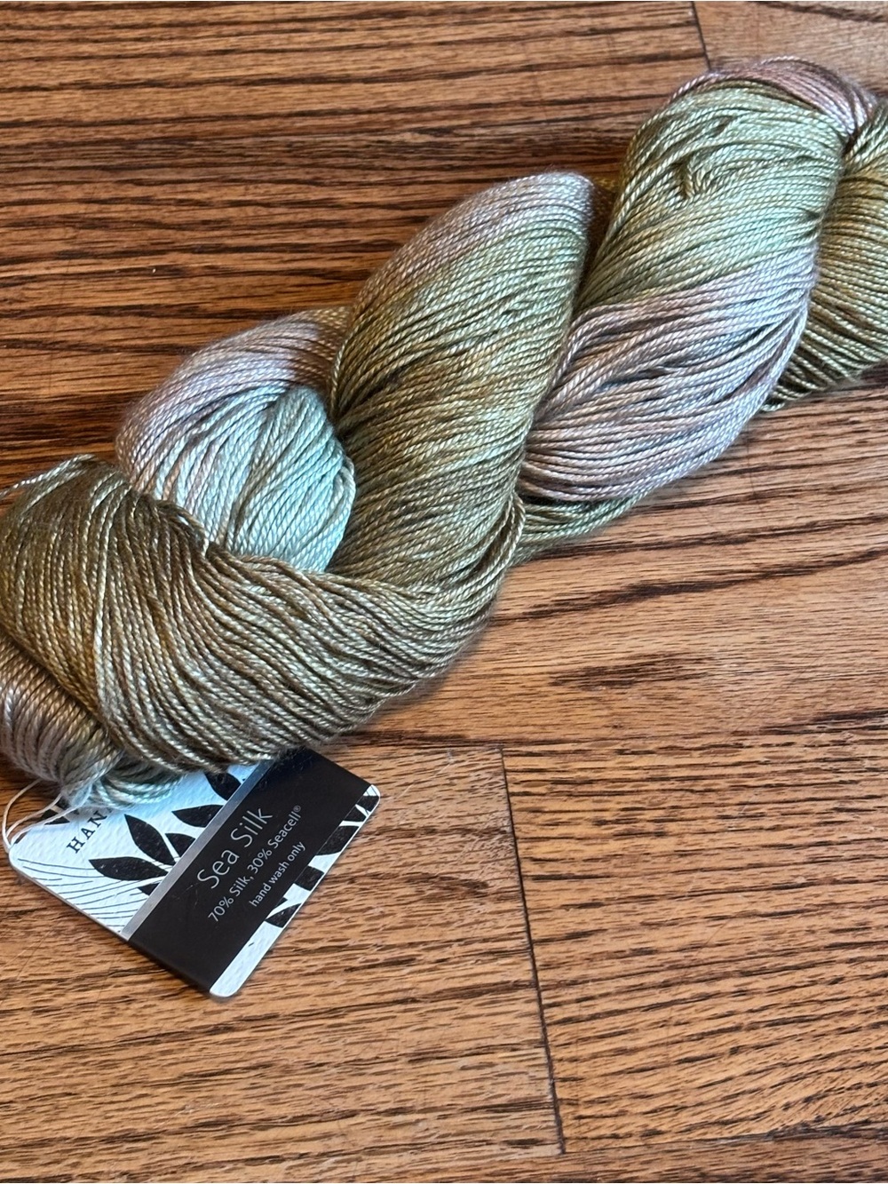 Hand Maiden Yarn Sea Silk 70% Silk 30% Seacell Bronze Neutral Fingering Knitting